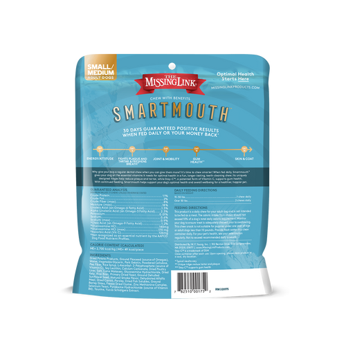 The Missing Link® Smartmouth™ Dental Chews for Small/Medium Dogs, 14 Count